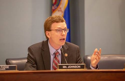 Johnson discusses proposed resolution regarding military action
