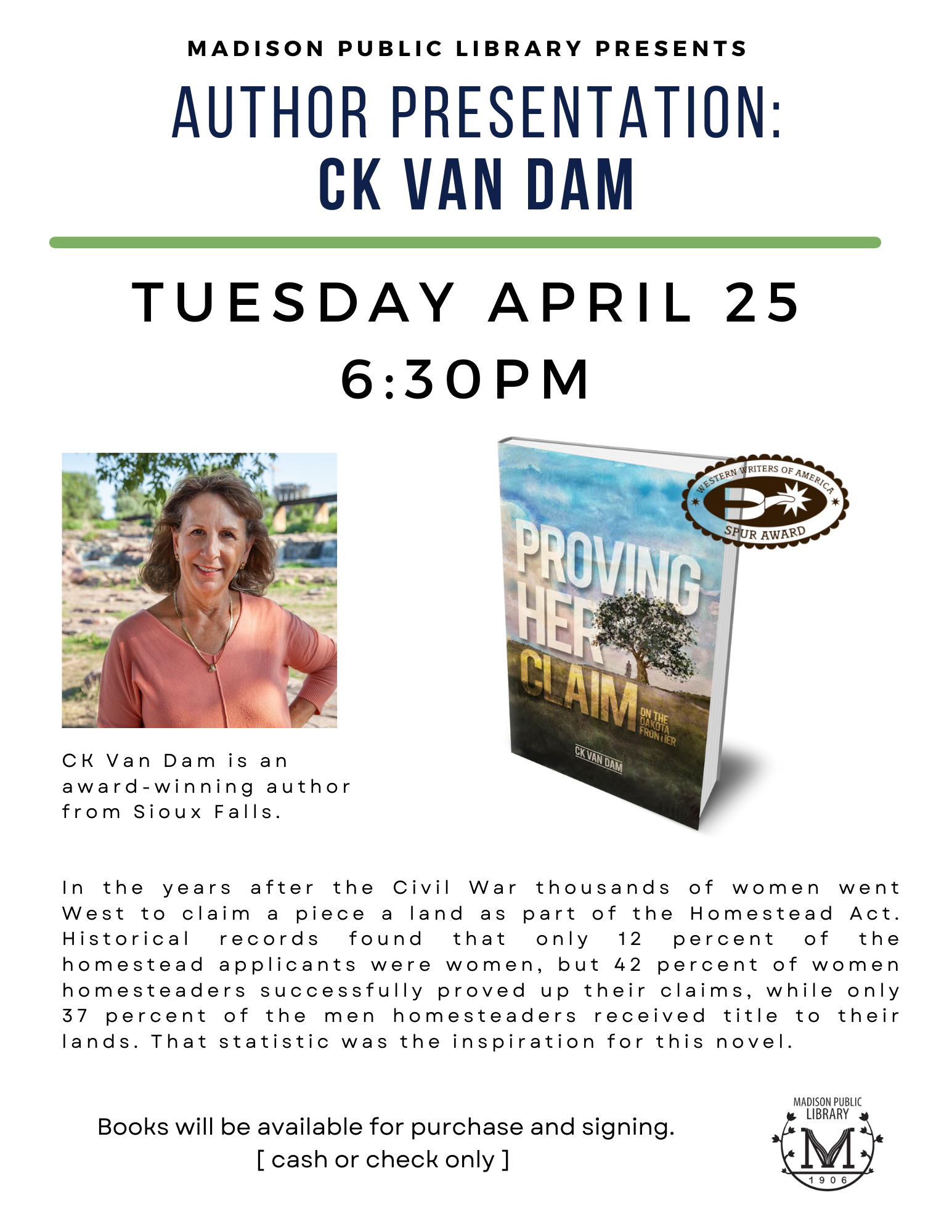 <h1 class="tribe-events-single-event-title">Author Presentation: CK Van Dam</h1>