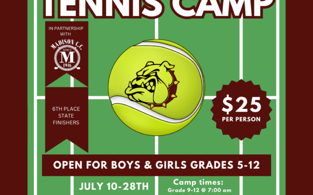Tennis Camp Starts July 17th